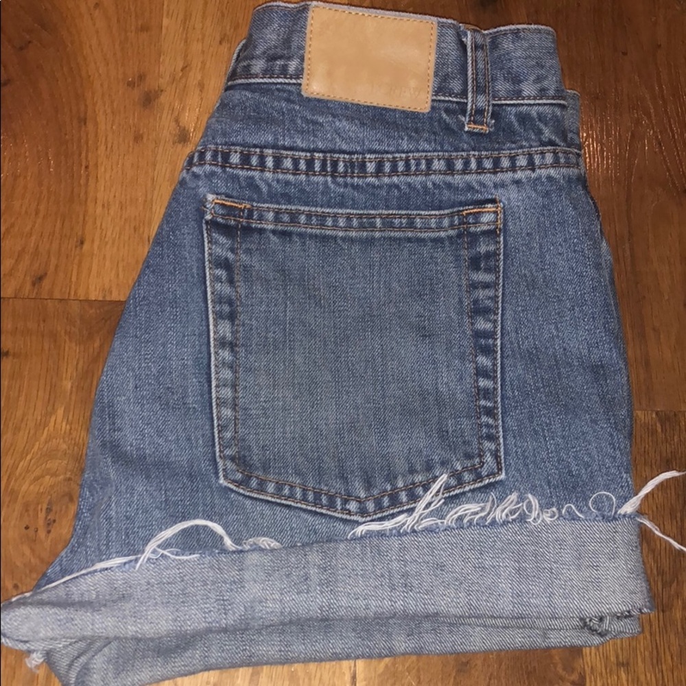 J CREW Vintage Hi Rise MOM Jeans Cutoffs Distressed Shorts